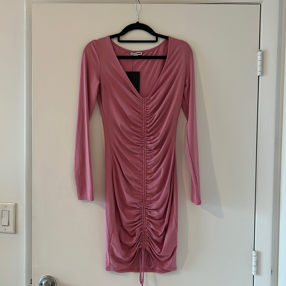Pink long sleeve dress
